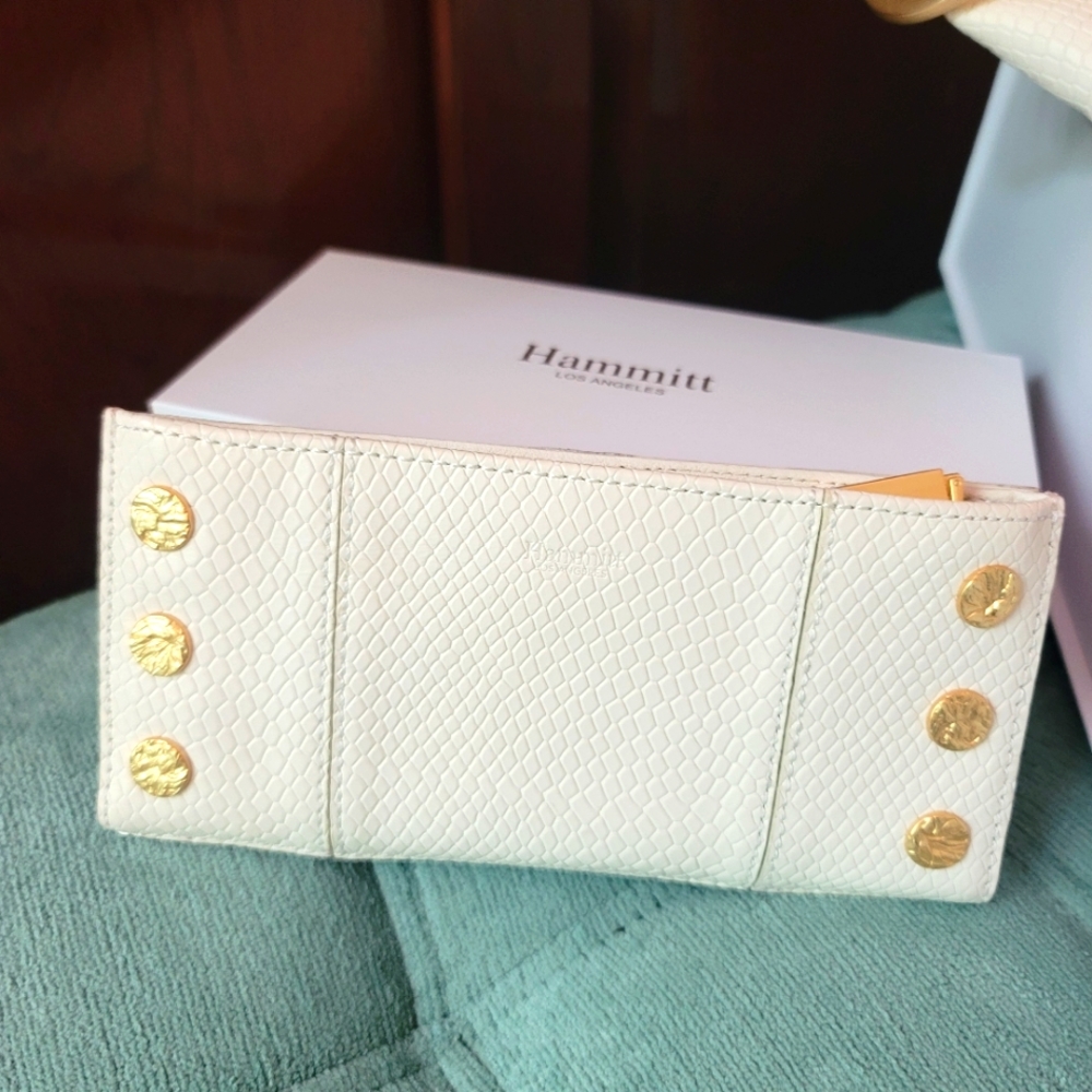 Hammitt 110 North Marshmallow white snakeskin wallet